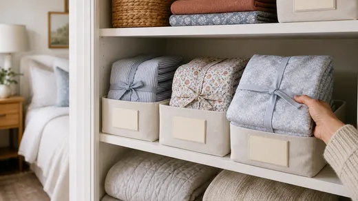 How to Label Bedding Sets in a Small Closet